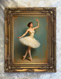Stunning  Oleograph Portrait of a Ballerina