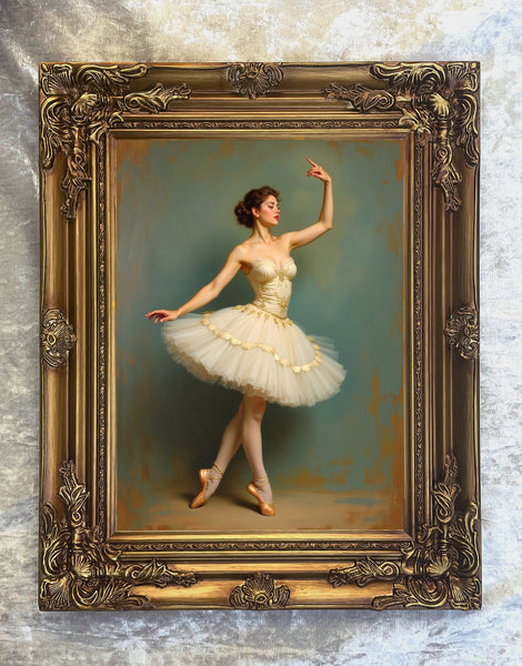 Stunning  Oleograph Portrait of a Ballerina