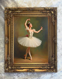 Exquisite Oleograph on Canvas Portrait of a Prima Ballerina