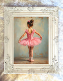 Exquisite Oleograph on Canvas Portrait of a young Ballerina