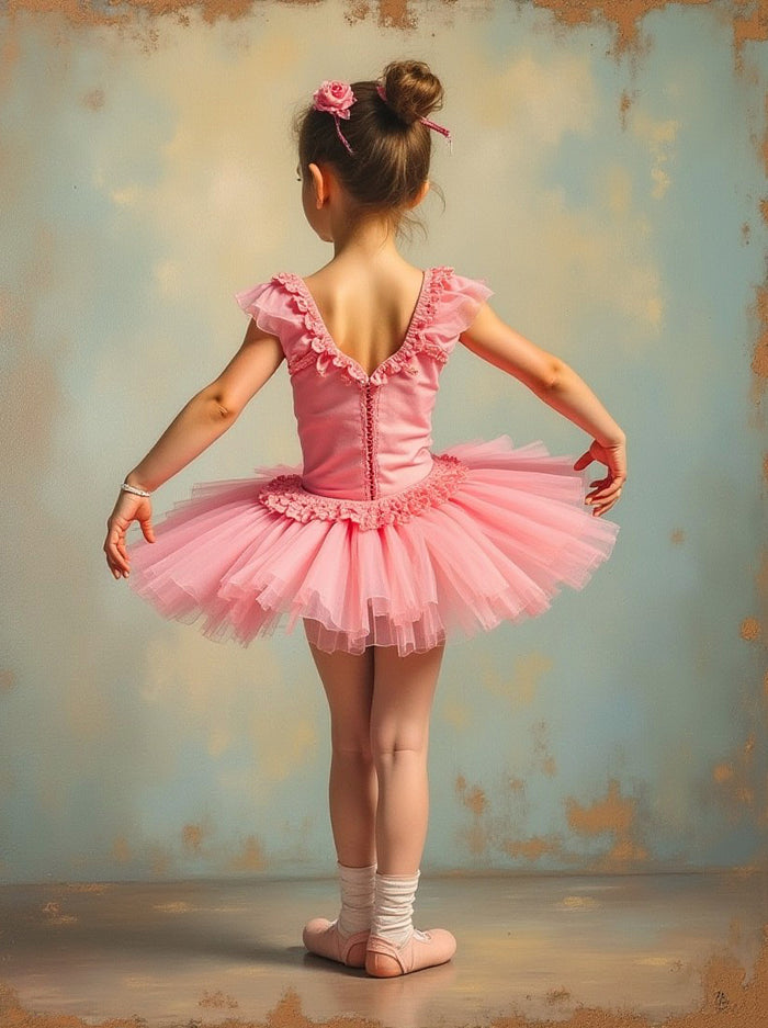 Exquisite Oleograph on Canvas Portrait of a young Ballerina