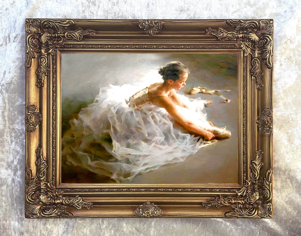 Beautiful  Oleograph Portrait of a Ballerina