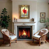 Gilt Framed Oleograph Portrait of a Ballet Dancer in Red