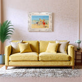 Stunning Oleograph on Canvas "Sand Castles"