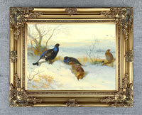 Black Game on a Winter Moor  - Fine Lithograph on Canvas after Thorburn