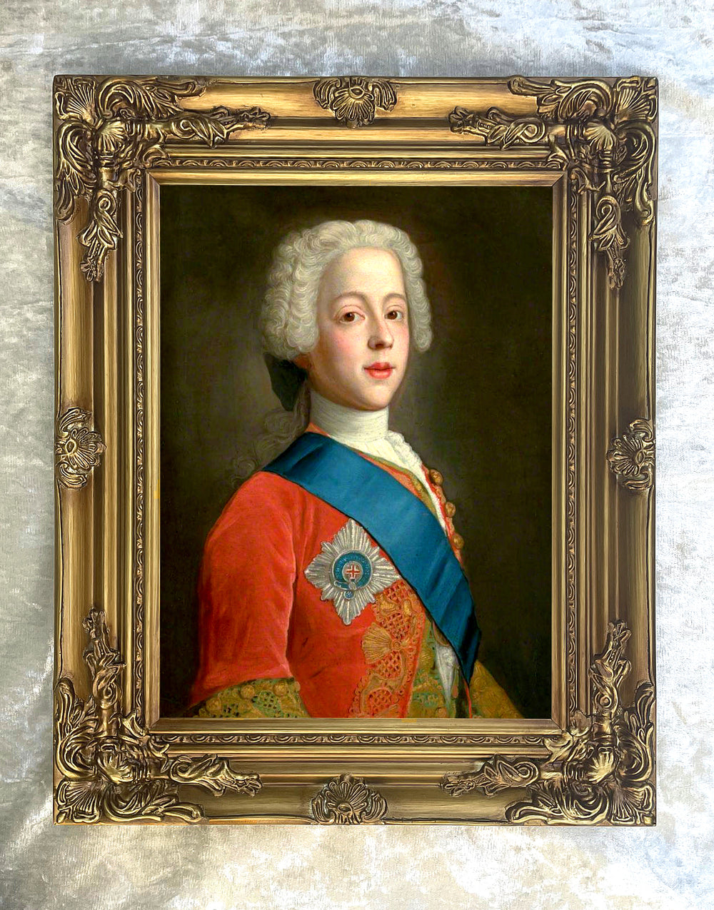 Fine Portrait of Bonnie Prince Charlie - Oleograph on Canvas