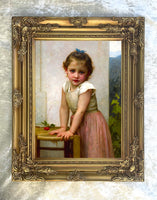 Fine Oleograph on Canvas - "The Cherry Picker"