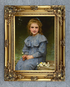 Large Gilt Framed Oleograph - "Daisies