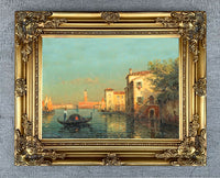 Fine Oleograph on Canvas of a Venetian Gondolier aft. Antione Bouvard