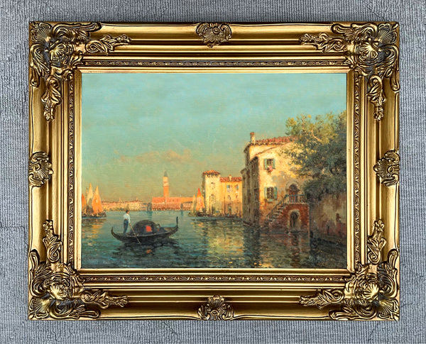 Fine Oleograph on Canvas of a Venetian Gondolier aft. Antione Bouvard