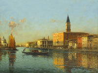 Fine Oleograph on Canvas of the Grand Canal, Venice aft. Antione Bouvard