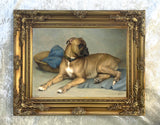 Fine Oleograph on Canvas - Portrait of a Boxer Dog