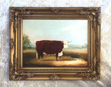 Gilt Framed Oleograph of a Champion Hereford Bull