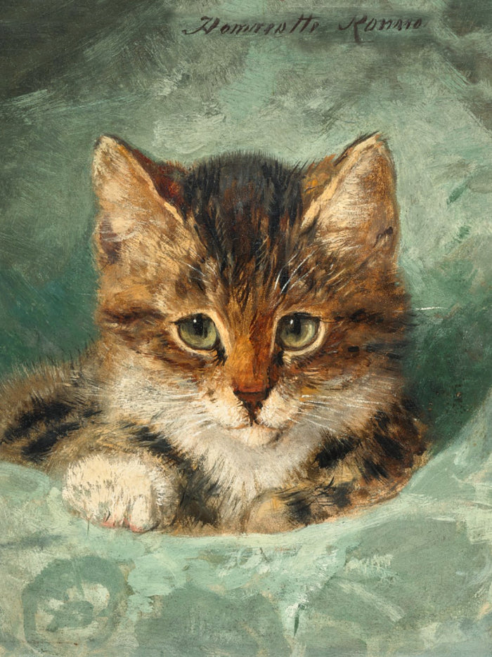 Oleograph on Canvas of a Kitten in a Gilt Gesso Frame