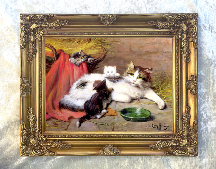 Oleograph on Canvas of Cats at Play