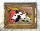 Oleograph on Canvas of Cats at Play