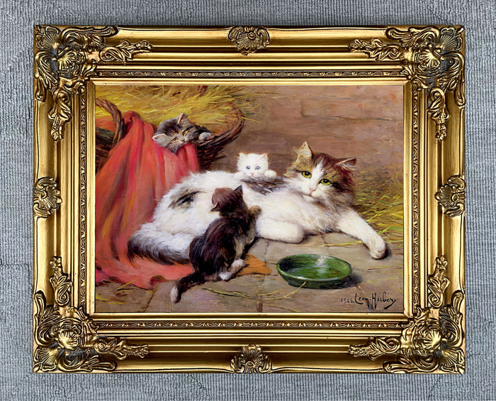 Oleograph on Canvas of Cats at Play