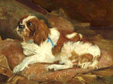 Fine Oleograph on Canvas - Cavalier Spaniel on a Cushion