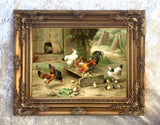 Fine Oleograph on Canvas - A Busy Farmyard aft. Edgar Hunt