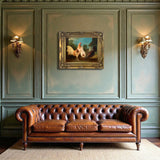 Fine Oleograph on Canvas - Chickens in a Rural Farmyard