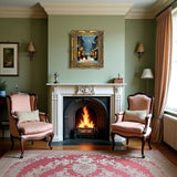 Ornate Framed Lithograph on Canvas of a Edwardian Christmas Snowy Twilight Street Scene