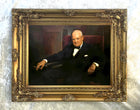Fine Ornate Gilt Framed Oleograph of Winston Churchill