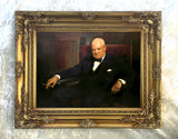Fine Ornate Gilt Framed Oleograph of Winston Churchill