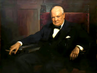 Fine Ornate Gilt Framed Oleograph of Winston Churchill