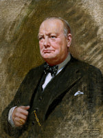 Excellent Gilt Framed Lithograph of Winston Churchill during WW2