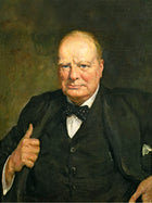 Excellent Gilt Framed Lithograph - Portrait of Winston Churchill