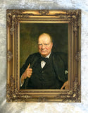Excellent Gilt Framed Lithograph - Portrait of Winston Churchill