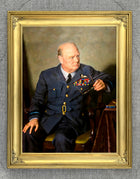 Fine Gilt Framed Lithograph of Winston Churchill