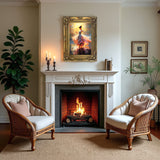 Gilt Framed Oleograph Portrait of a  Dancer in Pastel Blue