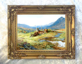 Gilt Framed  Oleograph "Red Deer Resting" aft. Archibald Thorburn