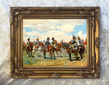 Fine Oleograph on Canvas - Dragoons & Hussars