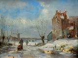 Fine Oleograph on Canvas of a Dutch Winter Landscape