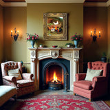 Fine Oleograph on Canvas of a Cockerel & Hens in a Yard