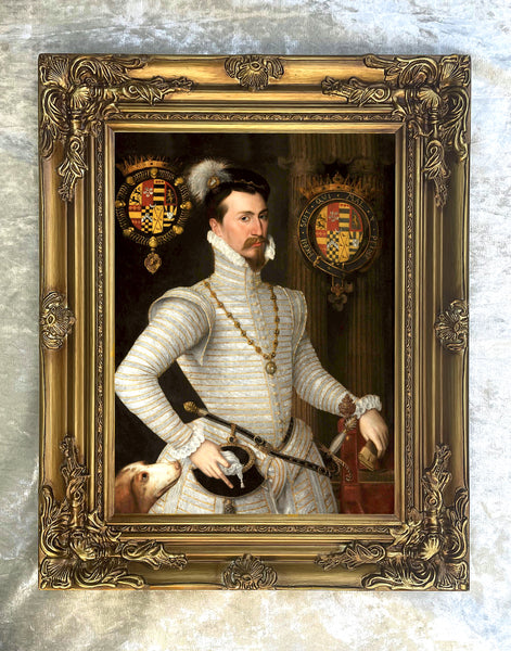 Fine Gilt Framed Oleograph - Portrait of an Elizabethan Gentleman