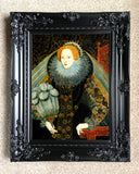 Fine Gilt Framed Oleograph - Portrait of Queen Elizabeth 1