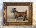 Gilt Framed Oleograph of a Rough Coated Terrier aft. John Emms