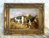 Framed Oleograph of  Foxhounds on a Moor aft. John Emms