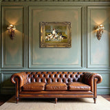 Fine Gilt Framed Oleograph of Foxhounds in a Stable aft. John Emms