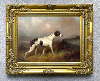 Gilt Framed Oleograph of an English Pointer