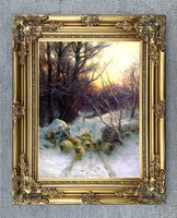 Stunning Oleograph on Canvas of Sheep in the Snow after Farquharson