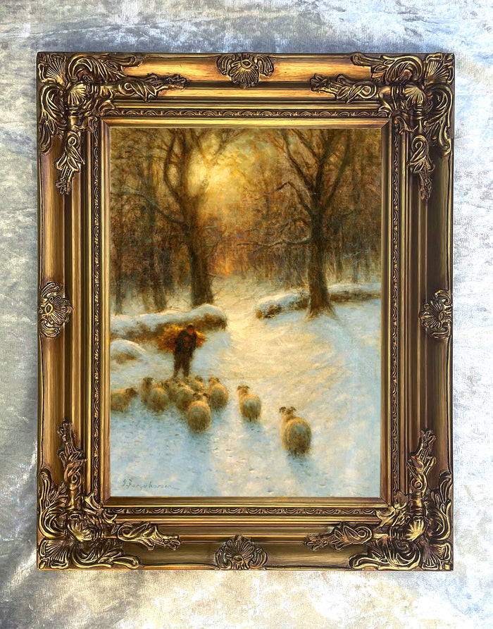 Fine Oleograph on Canvas of Sheep 