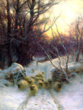 Stunning Oleograph on Canvas of Sheep in the Snow after Farquharson