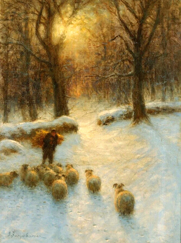 Fine Oleograph on Canvas of Sheep 