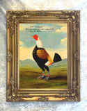 Gilt Framed Oleograph of a Game Cock "Old Trodgon"
