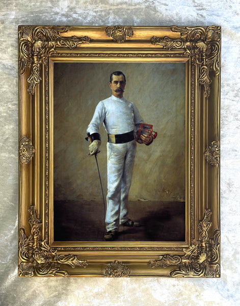 Fine Lithograph on Canvas of a Champion Fencer
