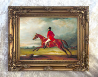 Oleograph on Canvas of a Huntsman in a Landscape aft. John Ferneley